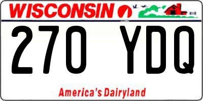 WI license plate 270YDQ