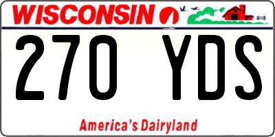 WI license plate 270YDS