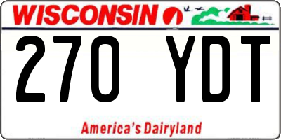 WI license plate 270YDT