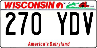 WI license plate 270YDV