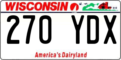WI license plate 270YDX