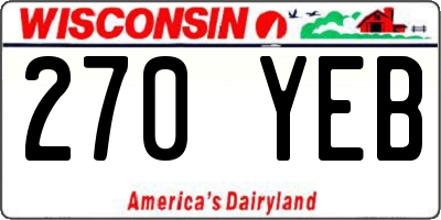 WI license plate 270YEB