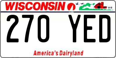 WI license plate 270YED