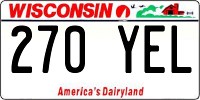 WI license plate 270YEL