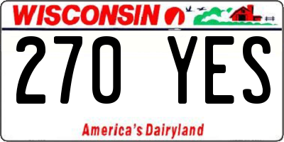 WI license plate 270YES