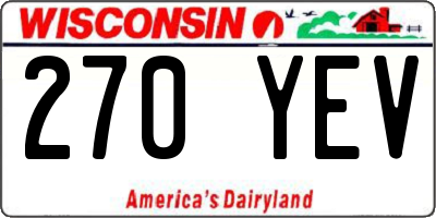 WI license plate 270YEV