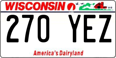 WI license plate 270YEZ