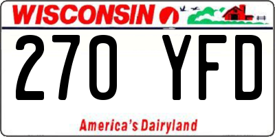 WI license plate 270YFD