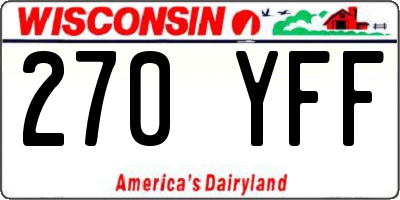 WI license plate 270YFF