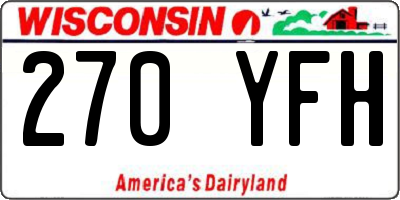 WI license plate 270YFH