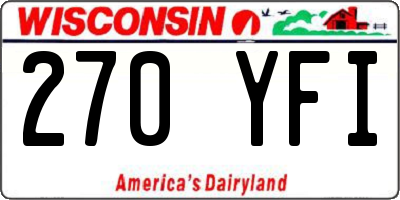 WI license plate 270YFI