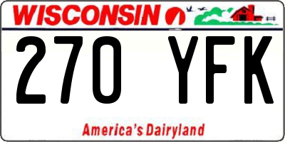 WI license plate 270YFK