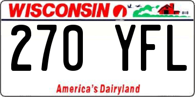 WI license plate 270YFL