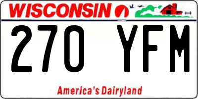 WI license plate 270YFM