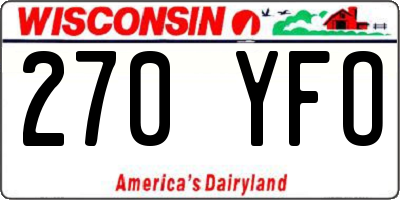 WI license plate 270YFO