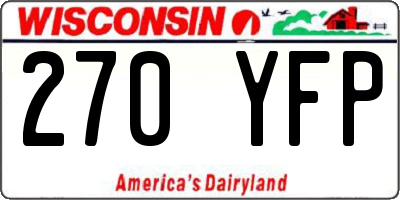 WI license plate 270YFP