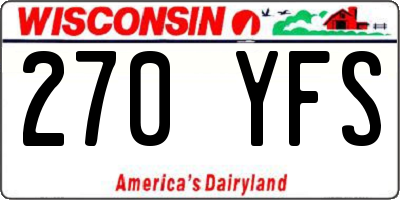 WI license plate 270YFS