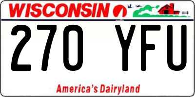 WI license plate 270YFU