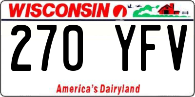 WI license plate 270YFV
