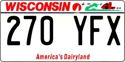 WI license plate 270YFX