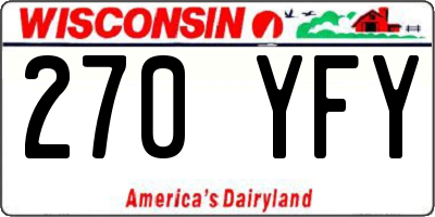 WI license plate 270YFY
