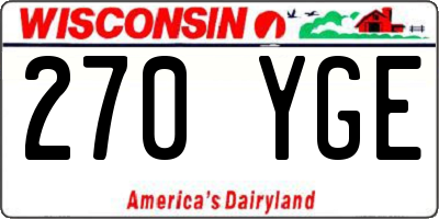 WI license plate 270YGE