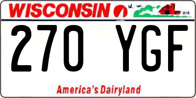 WI license plate 270YGF