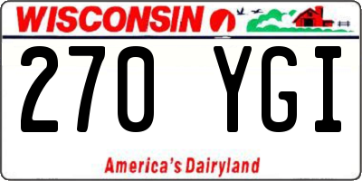 WI license plate 270YGI
