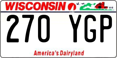 WI license plate 270YGP