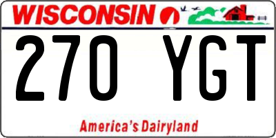 WI license plate 270YGT