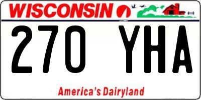 WI license plate 270YHA