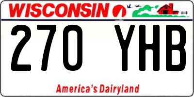WI license plate 270YHB