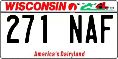 WI license plate 271NAF