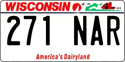 WI license plate 271NAR