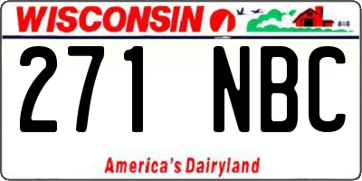 WI license plate 271NBC