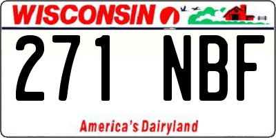 WI license plate 271NBF