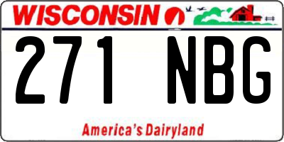WI license plate 271NBG