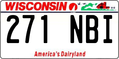 WI license plate 271NBI