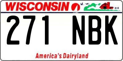 WI license plate 271NBK