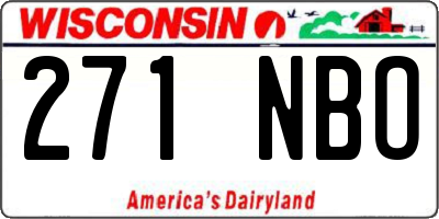 WI license plate 271NBO