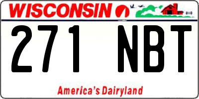 WI license plate 271NBT