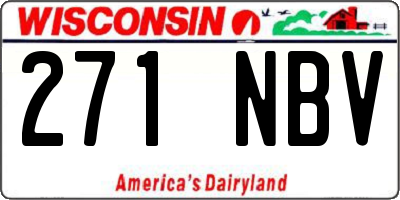WI license plate 271NBV