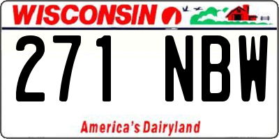 WI license plate 271NBW