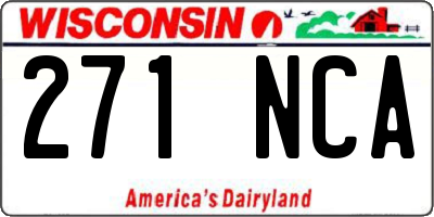 WI license plate 271NCA