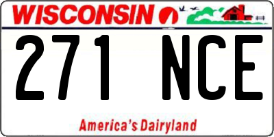 WI license plate 271NCE