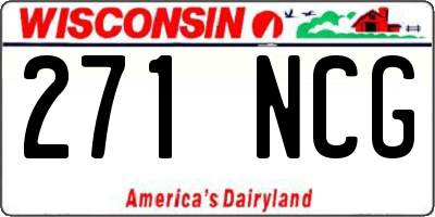 WI license plate 271NCG