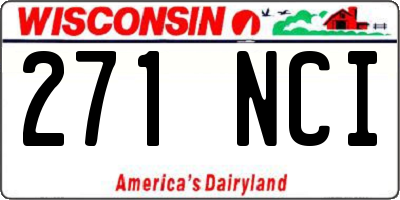 WI license plate 271NCI