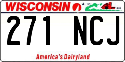 WI license plate 271NCJ