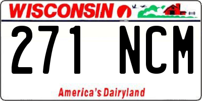 WI license plate 271NCM