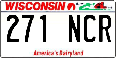 WI license plate 271NCR